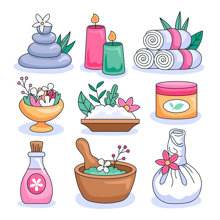 Vector colección de elementos spa