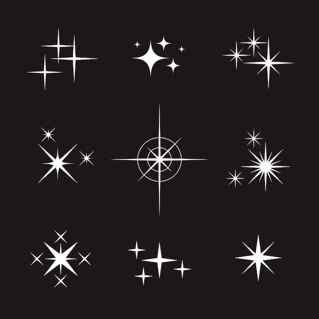 colección de elementos de vector de estrella brillante