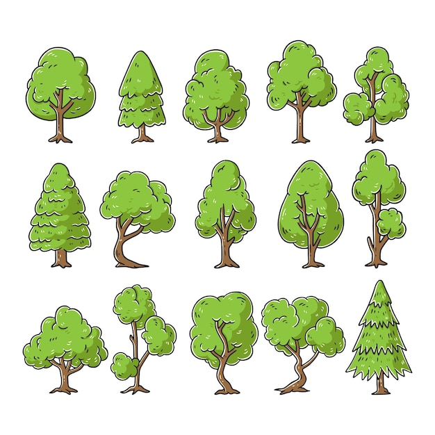 Colección de elementos vectoriales de elementos de árbol