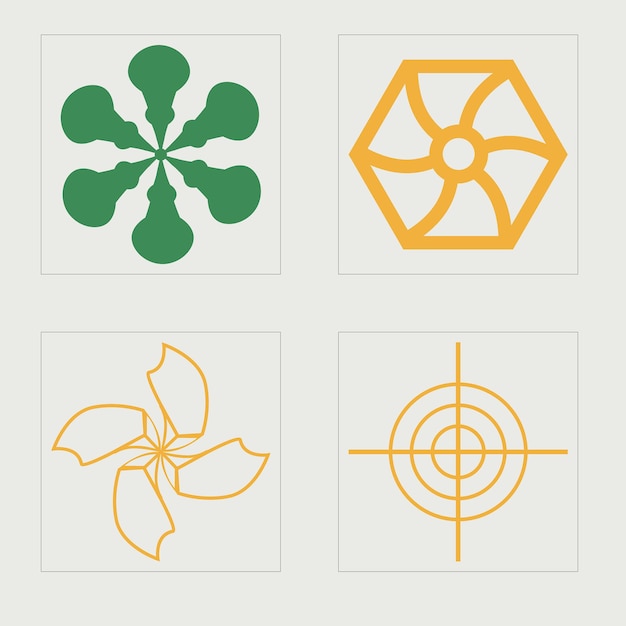 Colección de elementos Y2K Activos gráficos extraordinarios Iconos planos minimalistas
