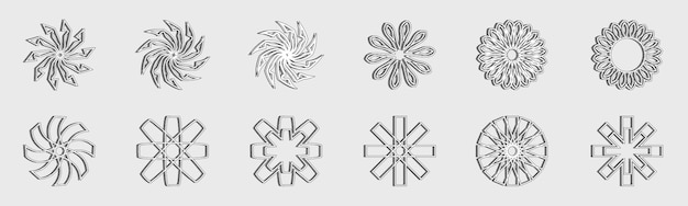 Colección de elementos Y2K Adornos de elementos geométricos minimalistas para decoración.