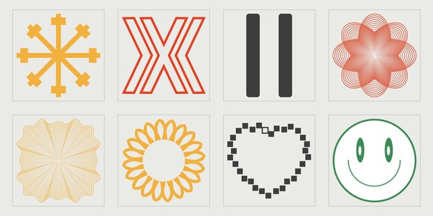 Colección de elementos Y2K Objetos de activos gráficos extraordinarios en estilo y2k