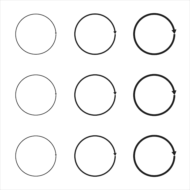 Colección de elipses de garabatos vectoriales negros redondos Círculos de garabatos para elementos de diseño