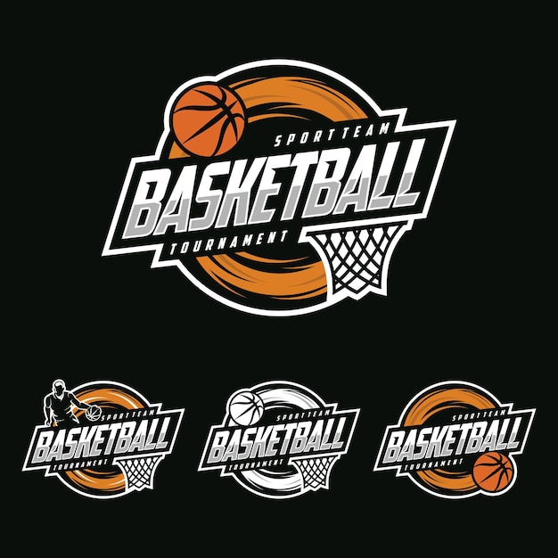 Colección de emblemas deportivos de baloncesto Ilustración vectorial de baloncesto