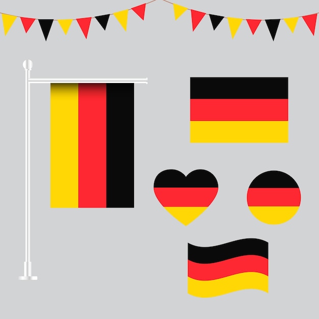 Vector colección de emblemas e iconos de alemania en diferentes formas