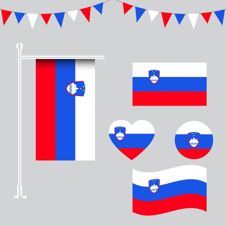 colección de emblemas e iconos de la bandera de Eslovenia en diferentes formas
