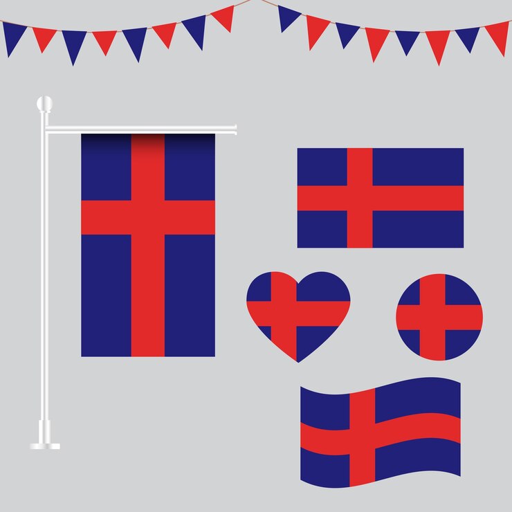 Colección de emblemas e iconos de la bandera del Gran Ducado de Oldenburgo en diferentes formas