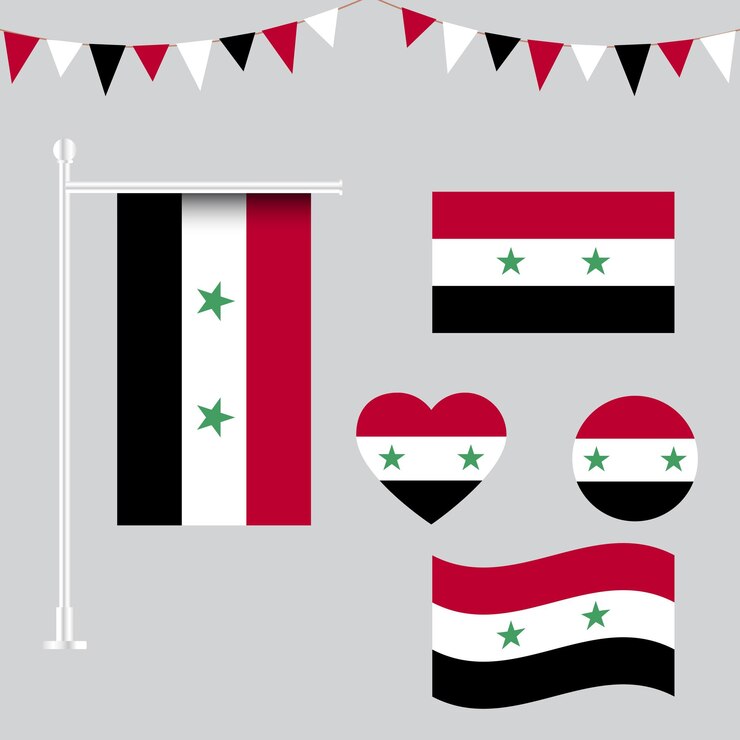 colección de emblemas e iconos de la bandera de Siria en diferentes formas