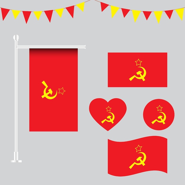 colección de emblemas e iconos de la bandera de la Unión Soviética en diferentes formas
