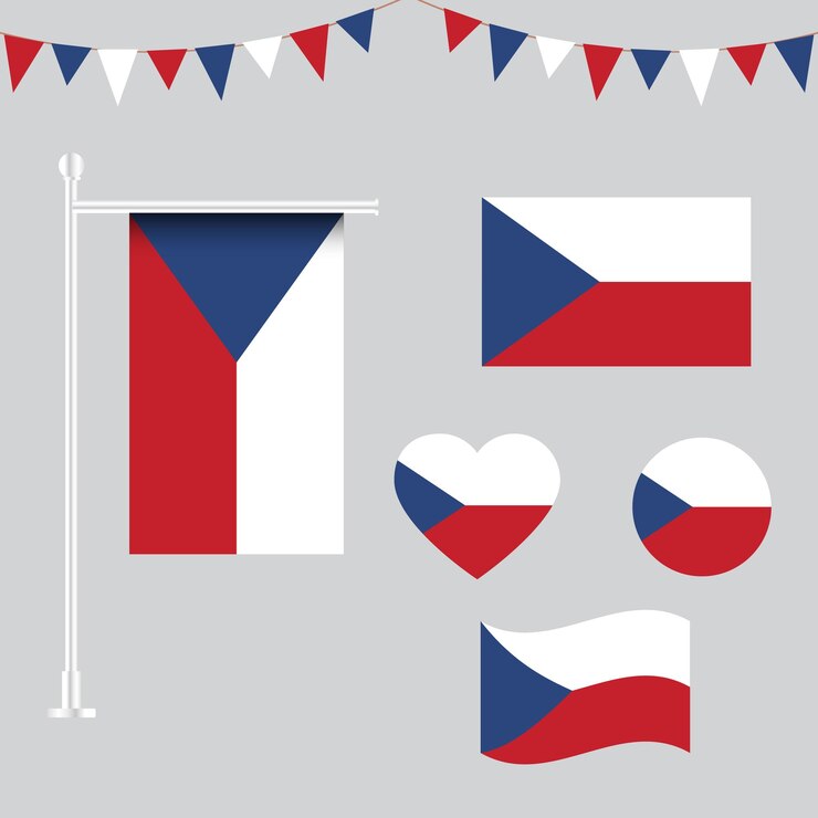 colección de emblemas e iconos checos en diferentes formas