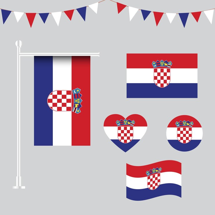 colección de emblemas e iconos de Croacia en diferentes formas