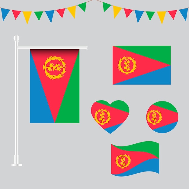 colección de emblemas e iconos de Eritrea en diferentes formas