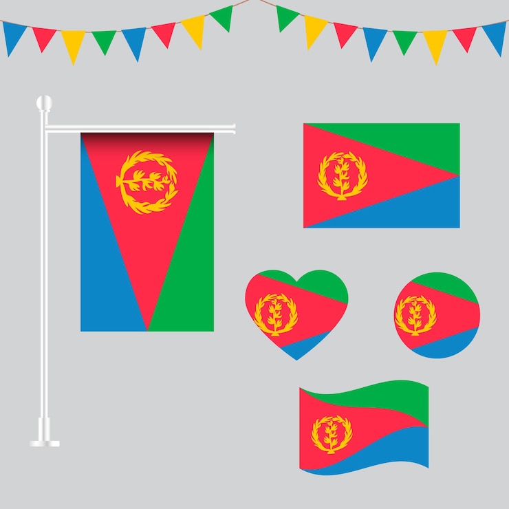 colección de emblemas e iconos de Eritrea en diferentes formas