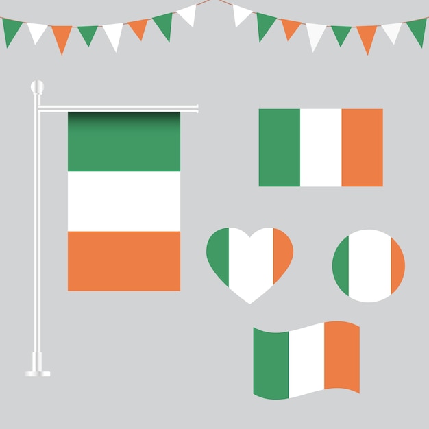 colección de emblemas e iconos de Irlanda en diferentes formas