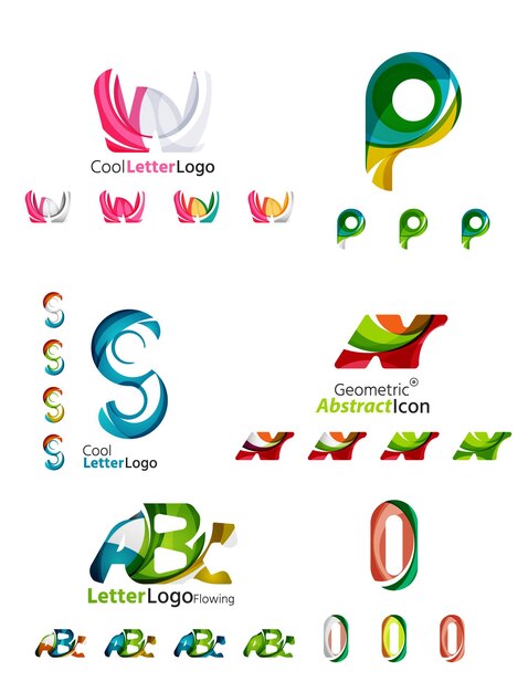 Colección de emblemas de negocios de cartas