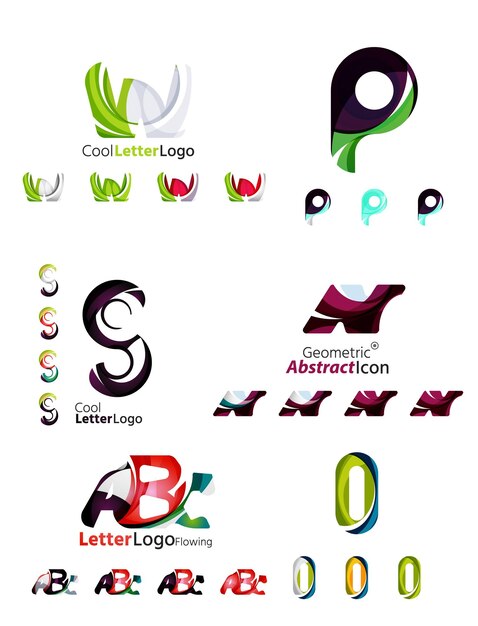 Colección de emblemas de negocios de cartas