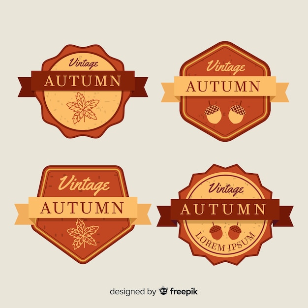 Colección de emblemas de otoño estilo vintage