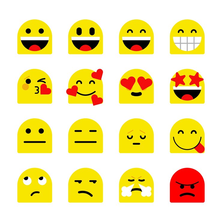 Colección de emoji amarillo mixto