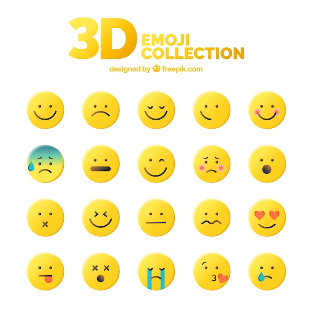 Vector colección de emoticonos en 3d