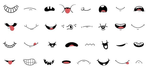 Colección de emoticonos de sonrisa cómica