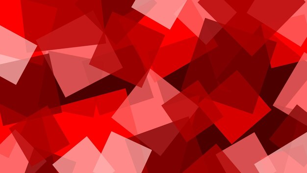 Colección energética de cuadrados transparentes rojos que se superponen entre sí