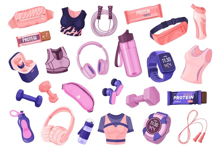 Vector colección de equipos de acondicionamiento físico y entrenamiento