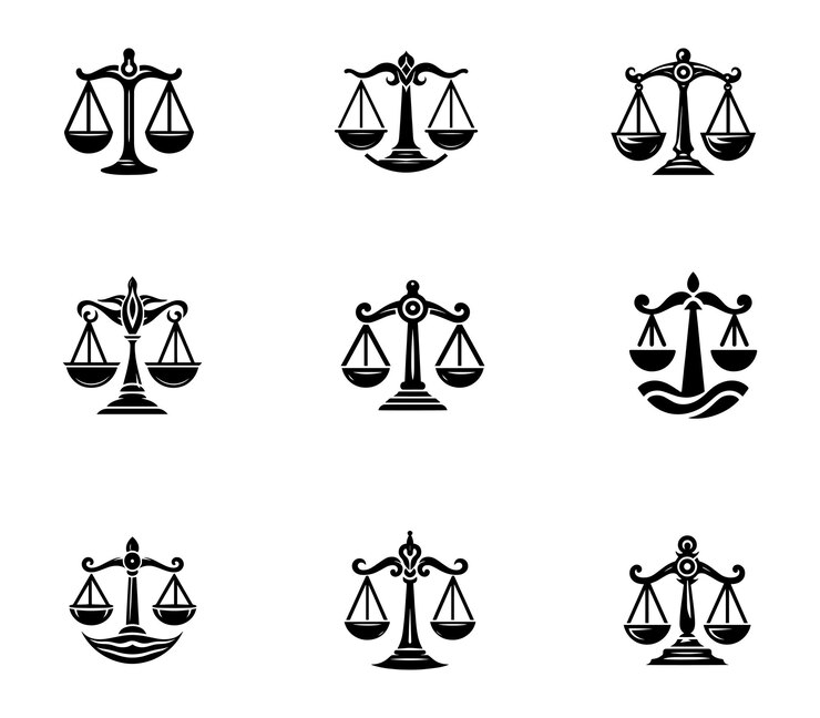 Colección de escalas diseño de logotipo Abogado abogado servicio de abogados oficina de abogados plantilla de Libra conjunto de iconos