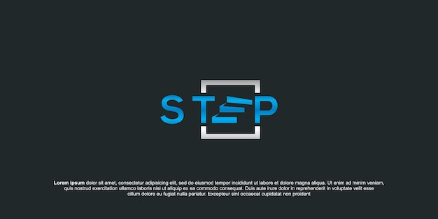 Colección de escaleras en el diseño del logotipo de la letra E