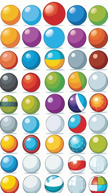 Una colección de esferas coloridas dibujo de dibujos animados ilustración obra de arte vector