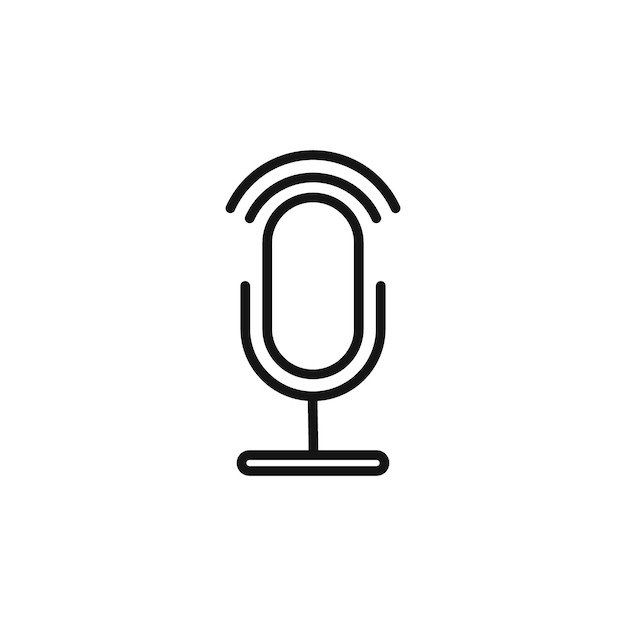 Colección de esquemas de íconos de podcast en negro