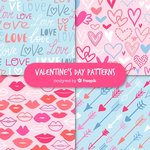 Colección de estampados de san valentín