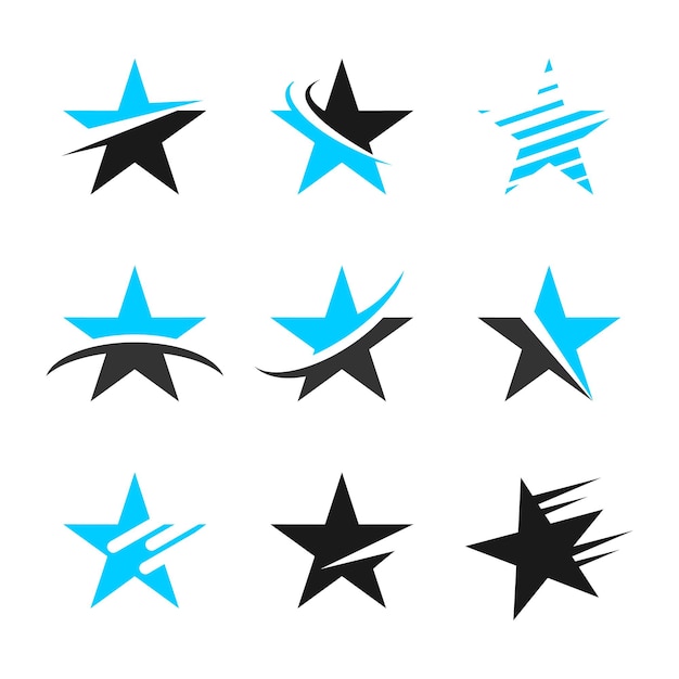 una colección de estrellas azules con las palabras la palabra en ellos