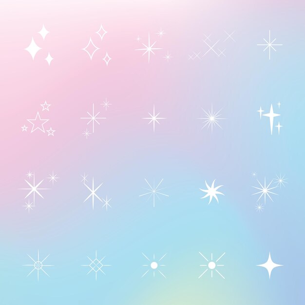 Colección de estrellas brillantes dibujadas a mano por vectores