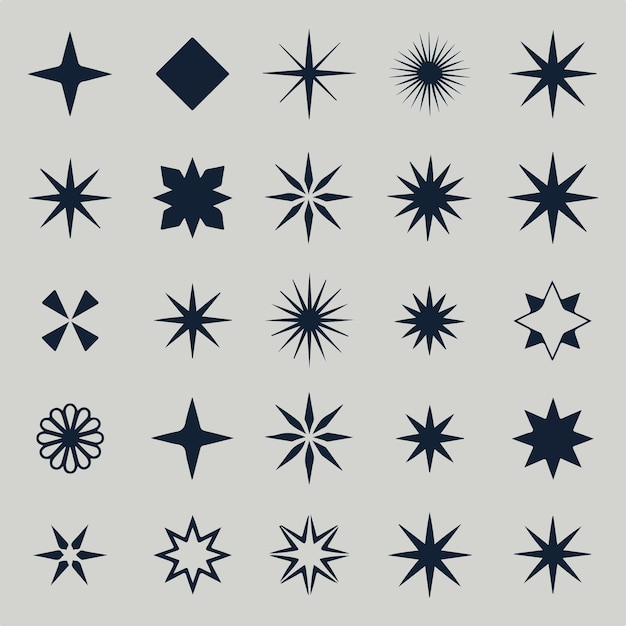Una colección de estrellas brillantes dibujadas a mano