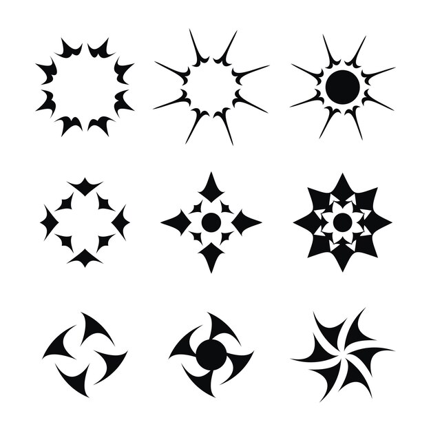 Colección de estrellas brillantes planas vectoriales