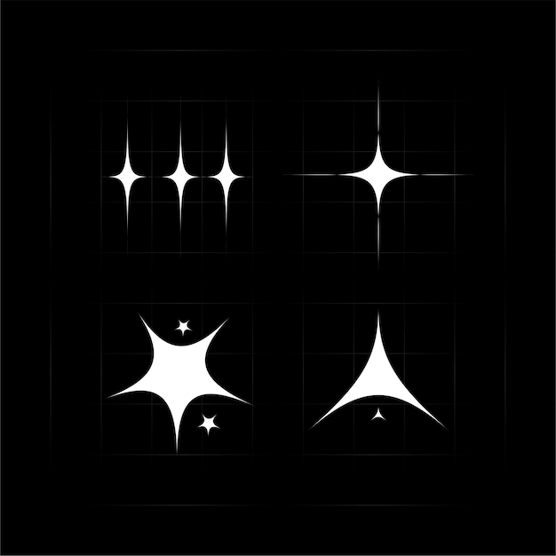 Colección de estrellas brillantes planas vectoriales
