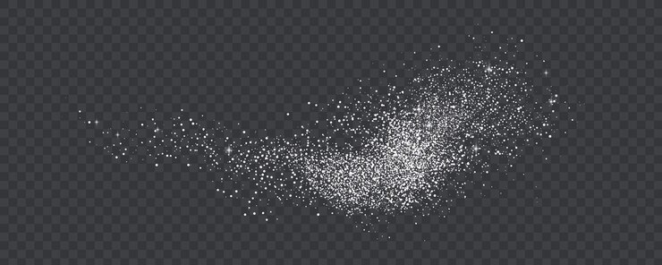 Vector colección de estrellas brillantes con remolinos brillantes de plata diseño de brillo brillante