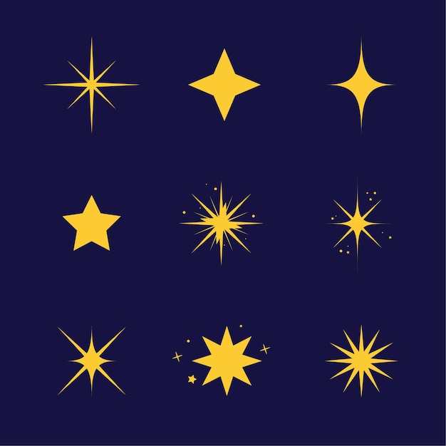 Vector colección de estrellas brillantes