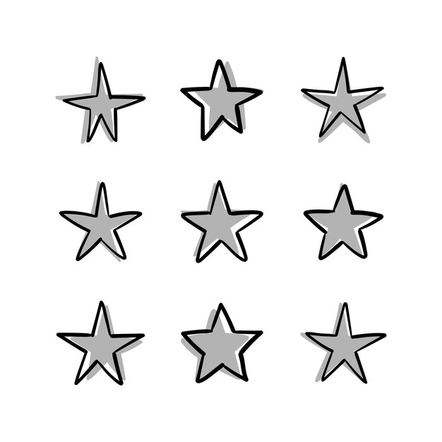 Colección de estrellas dibujadas a mano