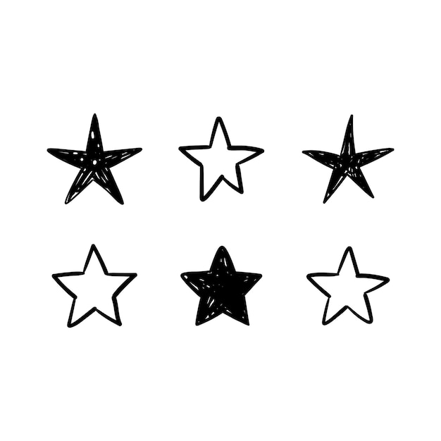 Colección de estrellas dibujadas a mano