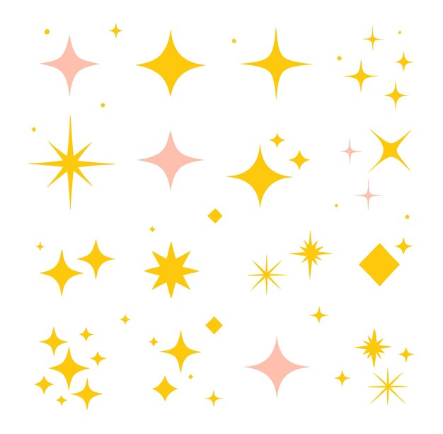 Colección de estrellas de estilo vectorial dibujadas a mano