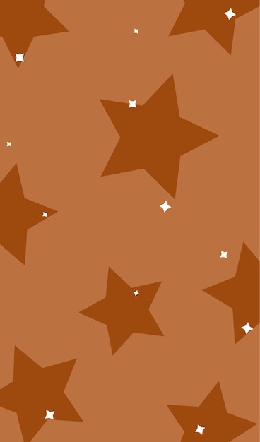 una colección de estrellas con una estrella blanca en un fondo marrón