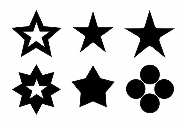 una colección de estrellas y una estrella con una estrella en ella