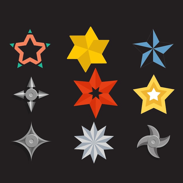 una colección de estrellas y un fondo negro con una estrella en él