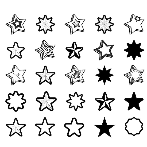 una colección de estrellas con la palabra "estrella" en ellas