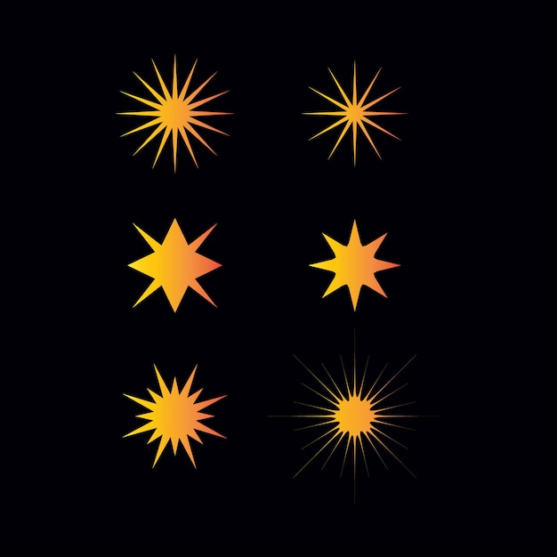 Colección estrellas planas brillantes