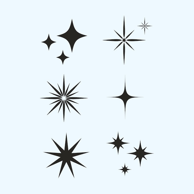 Colección de estrellas planas y brillantes