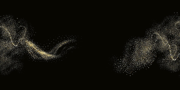 Colección de estrellas relucientes con remolinos dorados y brillantes diseño de brillo