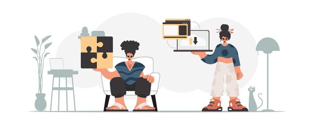 Una colección de estrellas SEO Sincronización y seguridad del concepto de capacidad de información Ilustración vectorial de estilo moderno