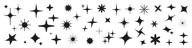 Colección de estrellas Y2K Formas de estrellas